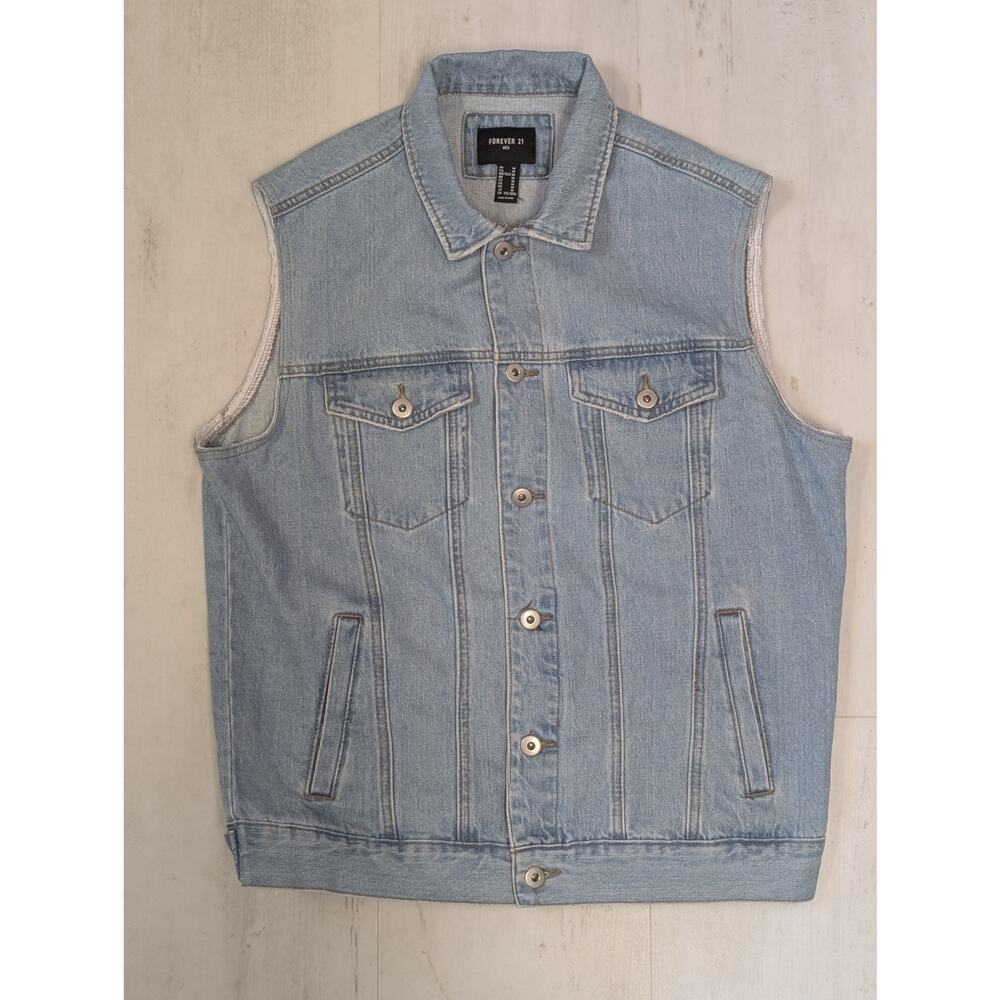 Nirvana In Utero Denim‎ Vest Grunge Rock Band Patch Sleeveless Jean Jacket Men M - Picture 4 of 7